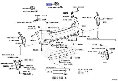 52015-12330 - Toyota - REAR BUMPER ARM SUB-ASSY, RH - Nengun Performance