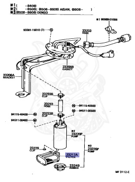 Фильтр топливный Toyota Camry Japan 86-90 / Corolla 83-92