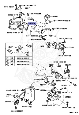 ＴＲＤ PARTS & ACCESSORIES CATALOG 12315-64050 - Toyota - Bracket, Engine Mounting, Rh (for