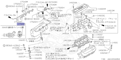 トップス K 17522-V5220 - Nissan - FUEL PIPE ASSEMBLY, B - Nengun Performance