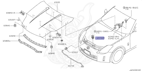 65722-CD000 - Nissan - Clamp, Hood Rod - Nengun Performance