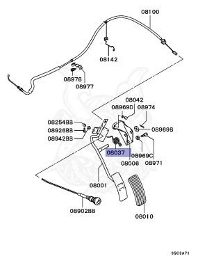 MB011387 - Mitsubishi - SPRING,ACCEL PEDAL ARM RETURN - Nengun Performance