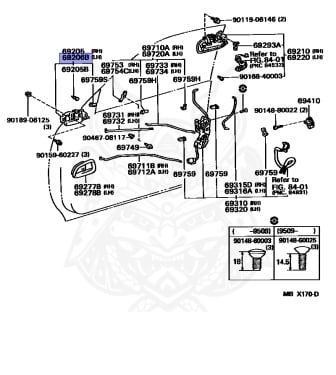 69206-22070-G0 - Toyota - Handle Sub-assy, Front Door Inside, Lh ...