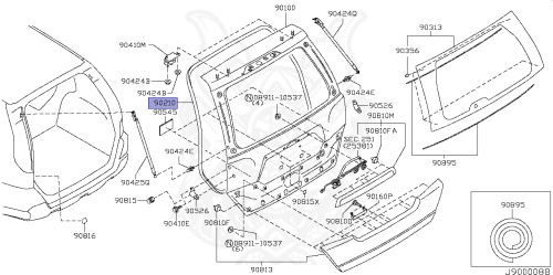 90830-JG000 - Nissan - BACK DOOR WEATHERSTRIP - Nengun Performance