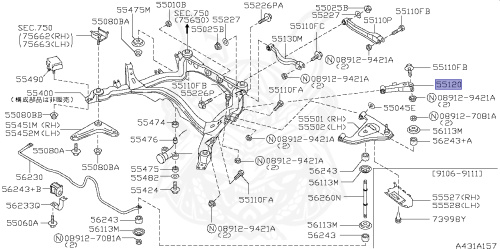 55120-0P000 - Nissan - Link Complete, Upper Rear Suspension - Nengun ...