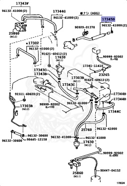 17345-11060 - Toyota - AIR HOSE, NO.5 - Nengun Performance