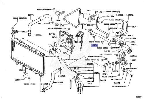 16278-16061 - Toyota - Pipe, Water By-pass, No.2 - Nengun Performance