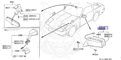 96302-22P05 - Nissan - Door Mirror Assembly, Lh - Nengun Performance