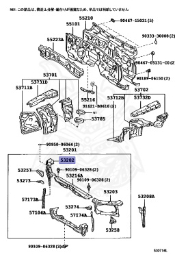 53202-53902 - Toyota - Radiator Support Sub-assy, Rh - Nengun Performance