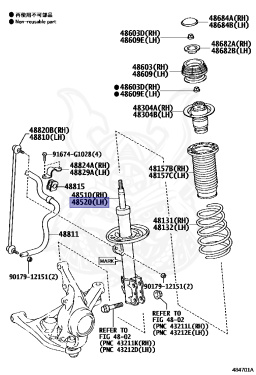 48520-52480 - Toyota - Front Shock Absorber Assy, Lh - Nengun Performance