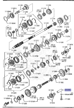 0884-17-315 - Mazda - Reverse Idle Gear Shaft - Nengun Performance