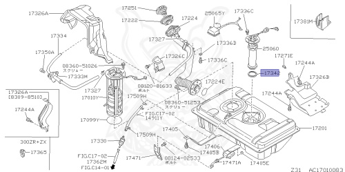 17343-01P00 - Nissan - Fuel Gauge O-Ring Seal - Nengun Performance