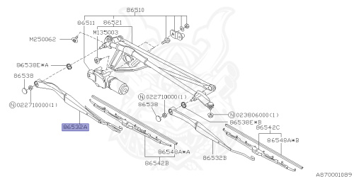 86532AE000 - Subaru - Windshield Wiper Arm Assy, RH - Nengun Performance