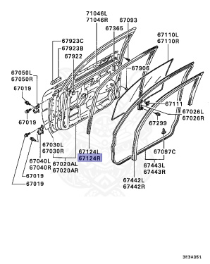 MB830890 - Mitsubishi - Runchannel,fr Door Window Glass,rh - Nengun ...