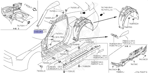 76837-KB50A - Nissan - Front Pillar Finisher, Lh - Nengun Performance
