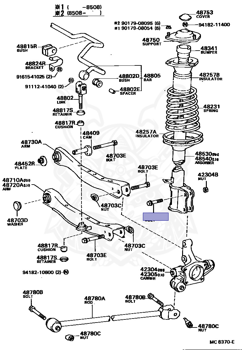 90105-12042 - Toyota - BOLT (FOR ABSORBER SETTING) - Nengun