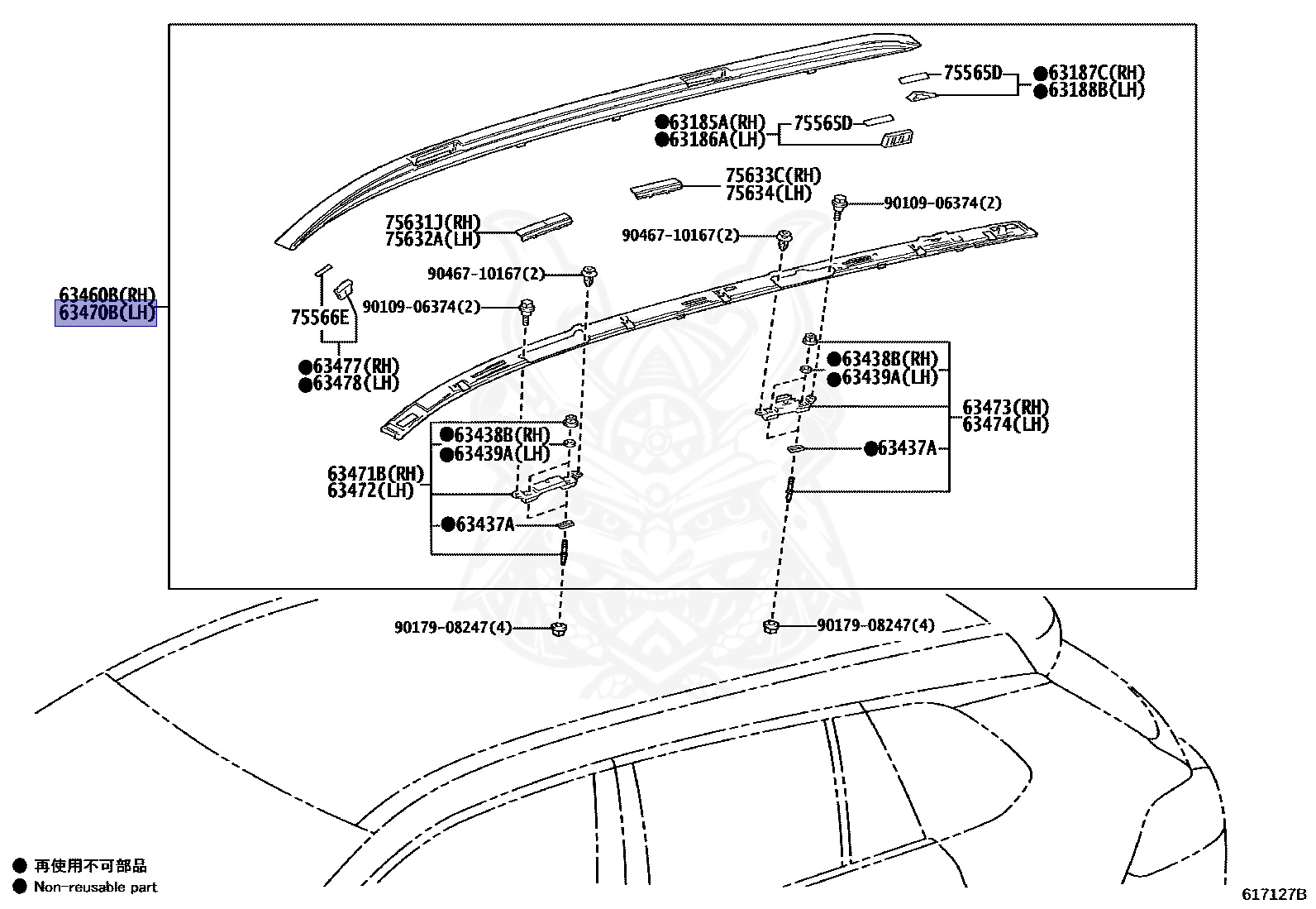 62404-16011 - Toyota - RACK ASSY, ROOF, LH - Nengun Performance