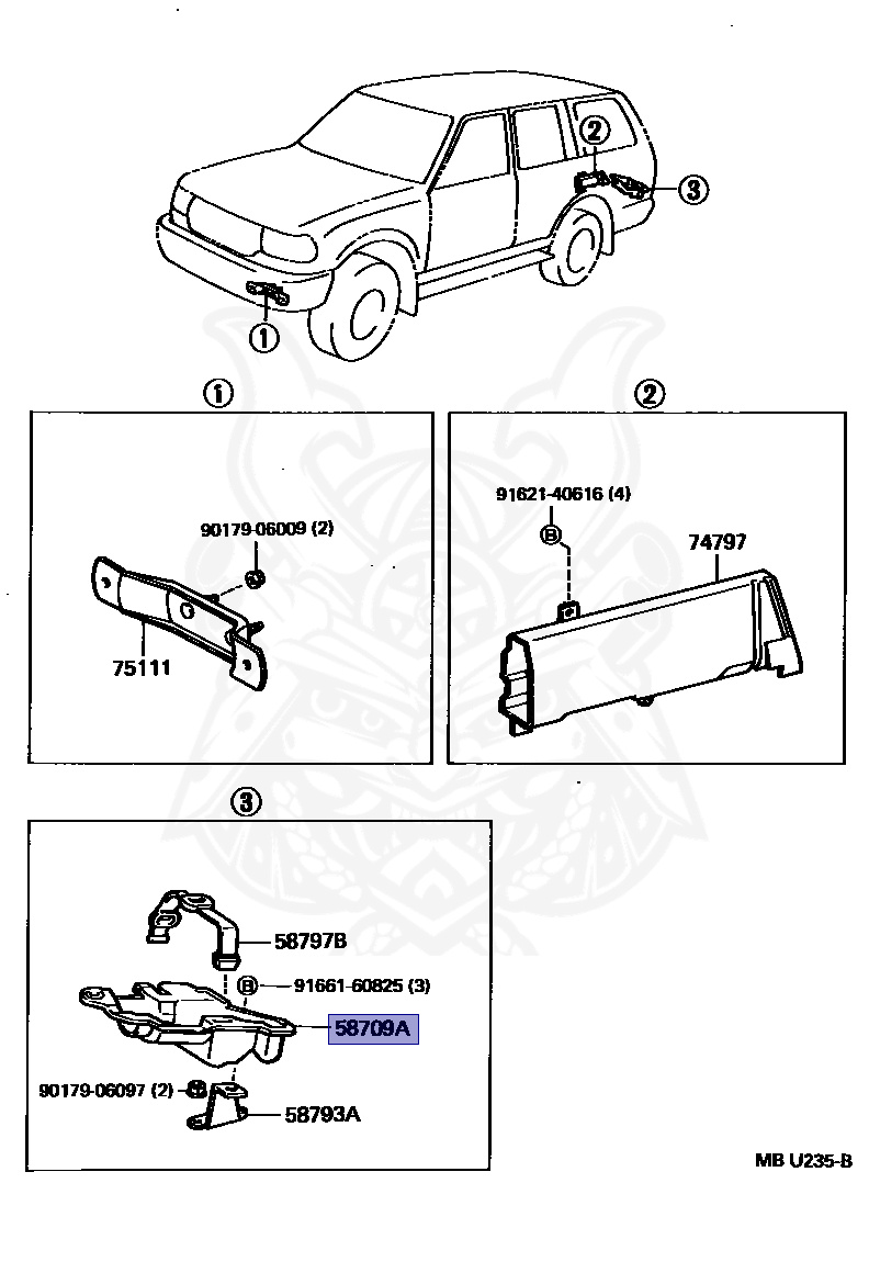 。  CARRIER SUB-ASSY, JACK: Toyota / Lexus 58709-0K070