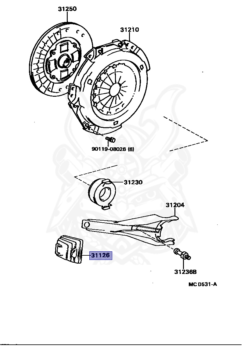 31126-32010 - Toyota - Boot, Clutch Release Fork - Nengun