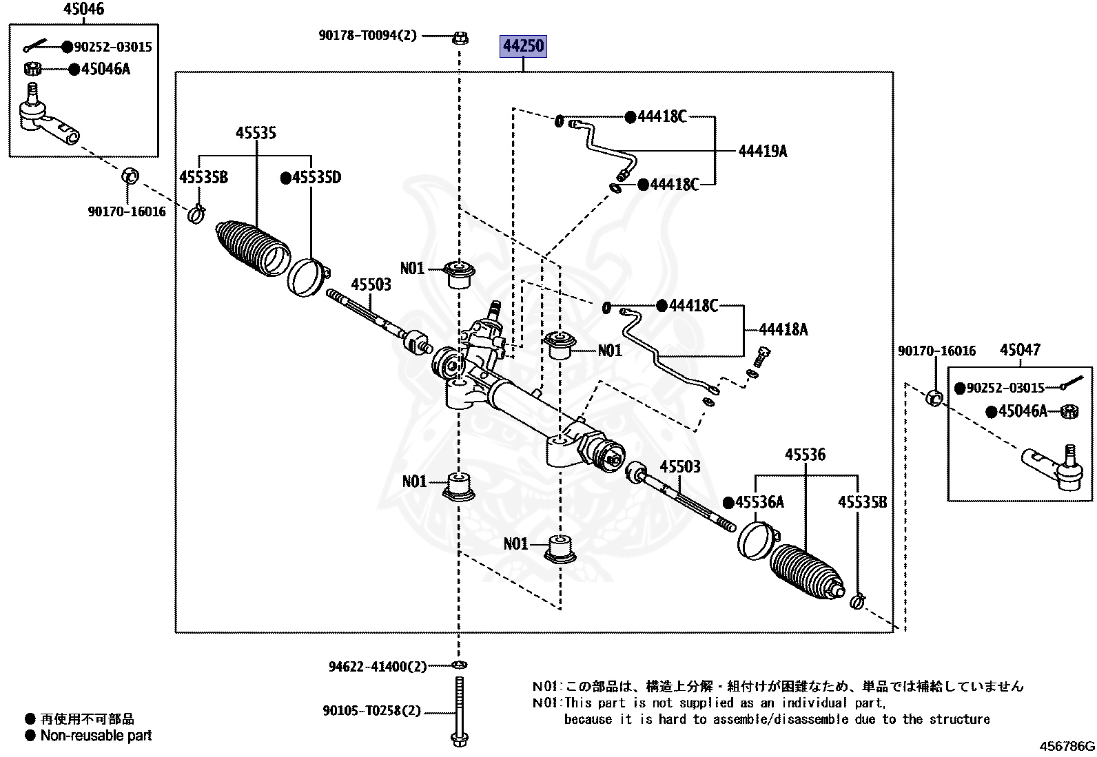 44250-0K711 - Toyota - Steering rack - Nengun Performance