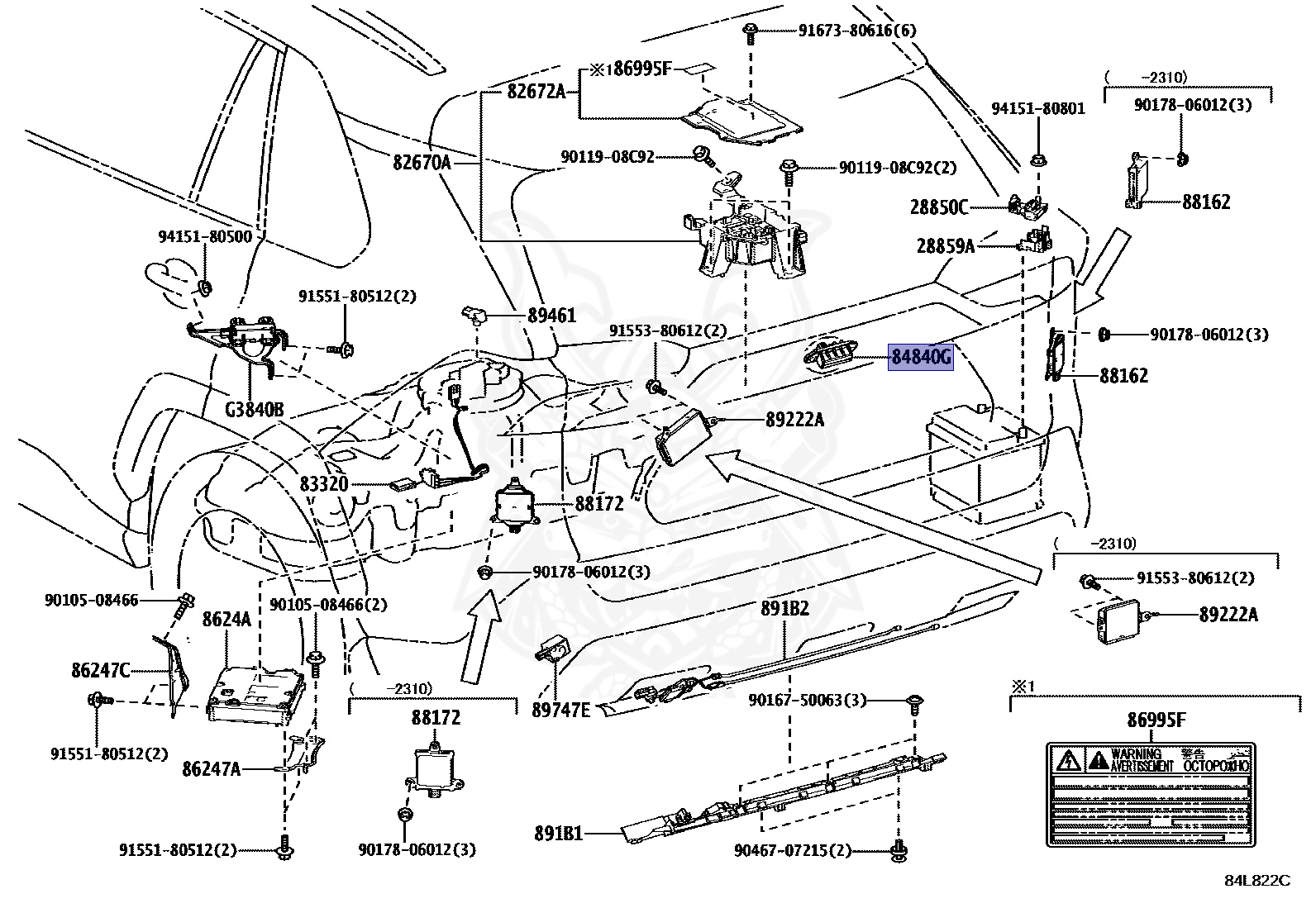84840-47040 - Toyota - SWITCH ASSY, BACK DOOR OPENER - Nengun