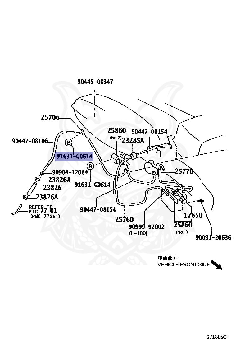 91631-G0614 - Toyota - BOLT, HOOD HINGE - Nengun Performance