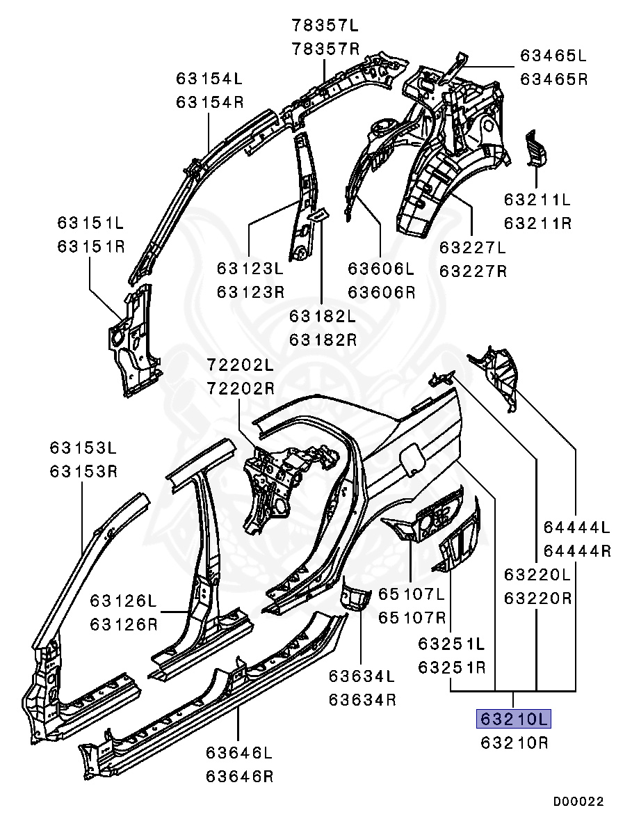 mi〜ページ MR592955 - Mitsubishi - Panel, Qtr, Otr Lh - Nengun Performance