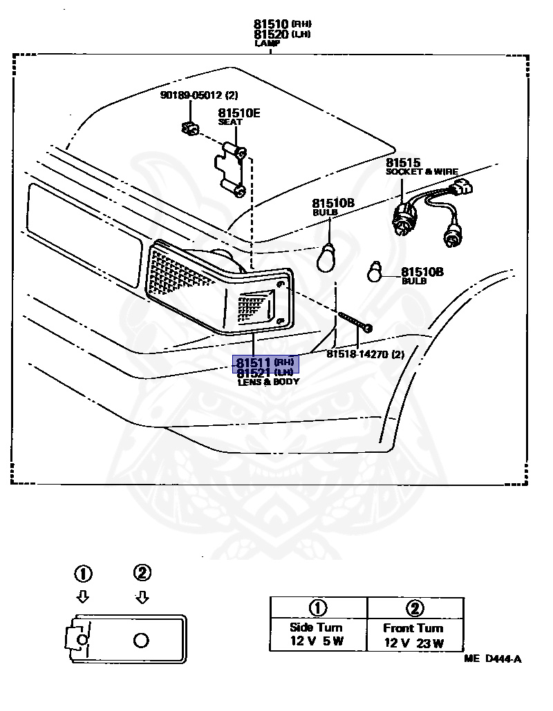 8151135290 Genuine Toyota LENS, FRONT TURN SIGNAL LAMP, RH 81511-35290