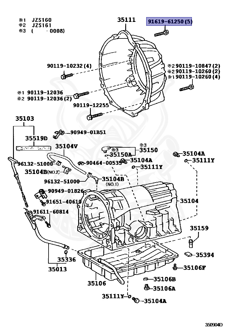 【Y-Ⅲ】 91619-61250 - Toyota - Bolt (for Transmission Housing And Engine