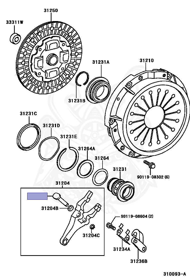 車部品 90249-10132 - Toyota - Pin (for Clutch Release Fork) - Nengun