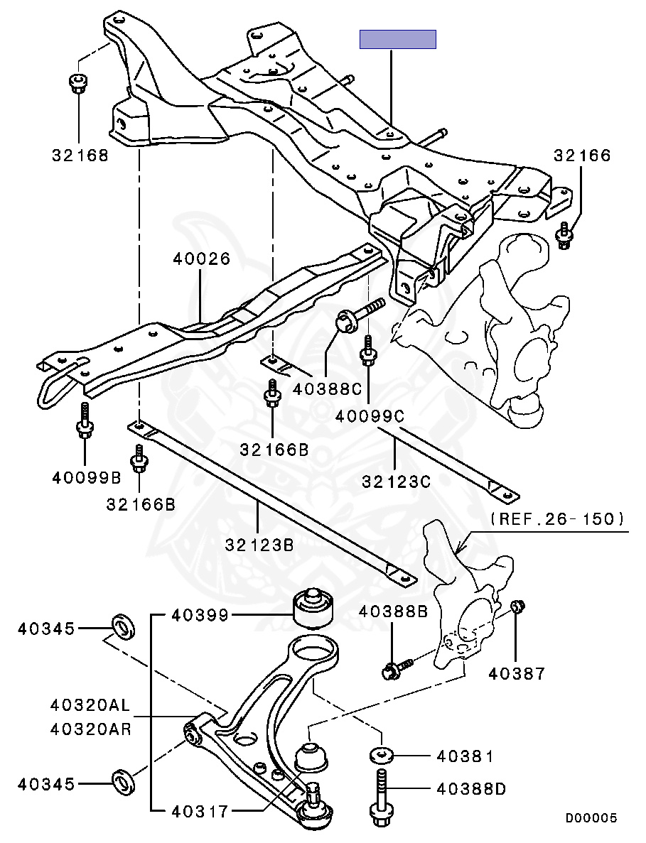 その他 mrpr MR554447 - Mitsubishi - Crossmember, Fr Axle, No.1 - Nengun