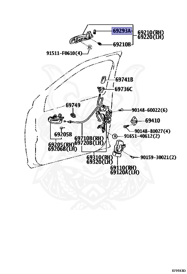 69293-12030 - Toyota - Snap, Back Door Handle - Nengun Performance