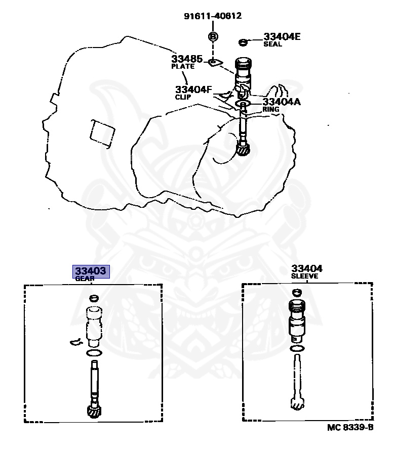 A 33403-39085 - Toyota - Gear Sub-assy, Speedometer Driven