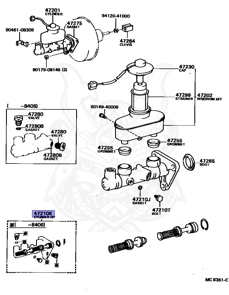04493-12140 - Toyota - Cylinder Kit, Brake Master - Nengun Performance