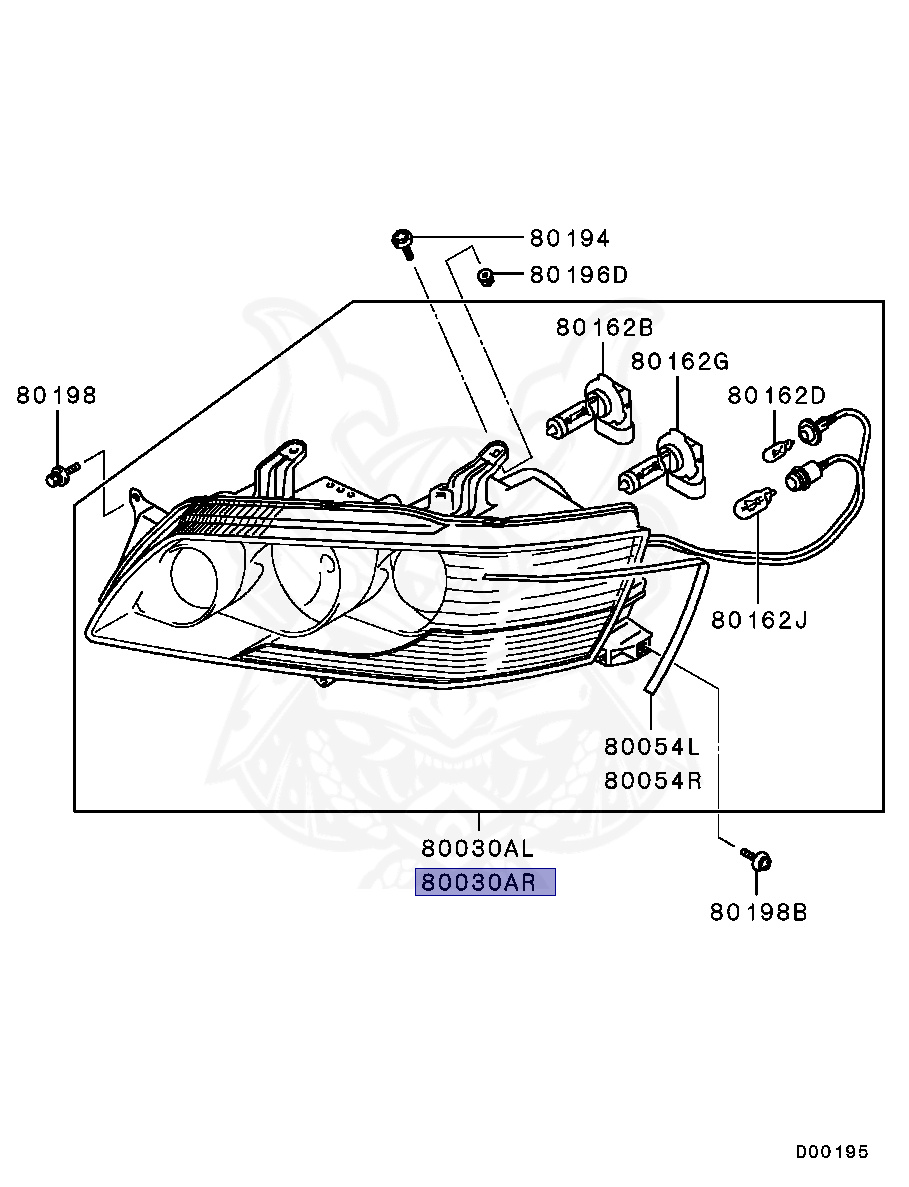 8301A406 - Mitsubishi - Headlamp Assy, Rh - Nengun Performance