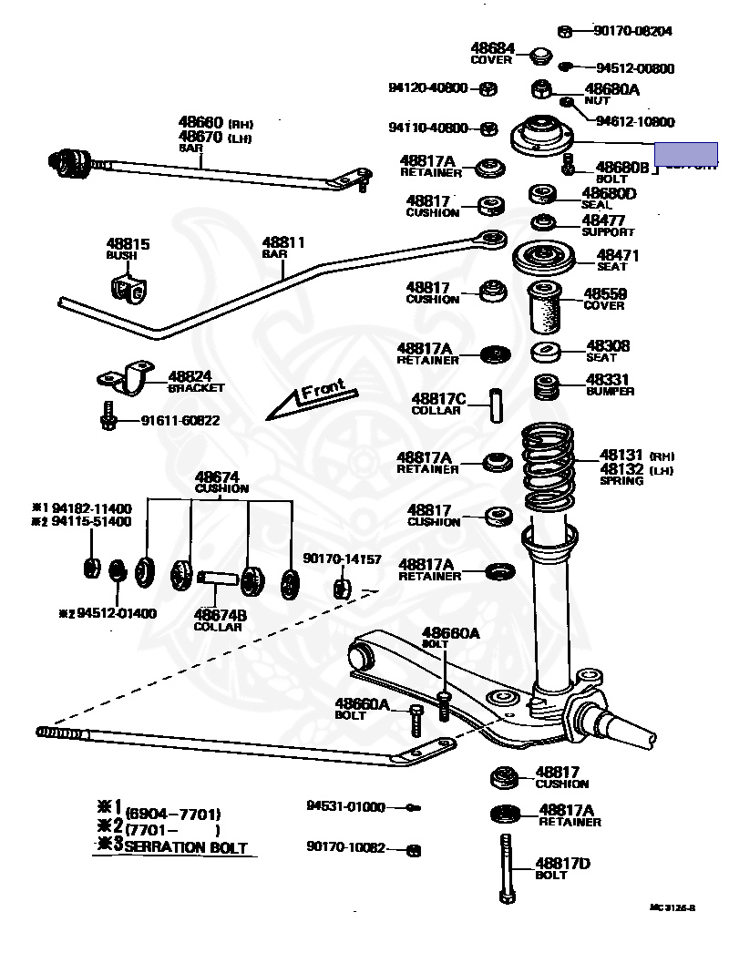48680-10011 - Toyota - Support Assy, Front Suspension - Nengun