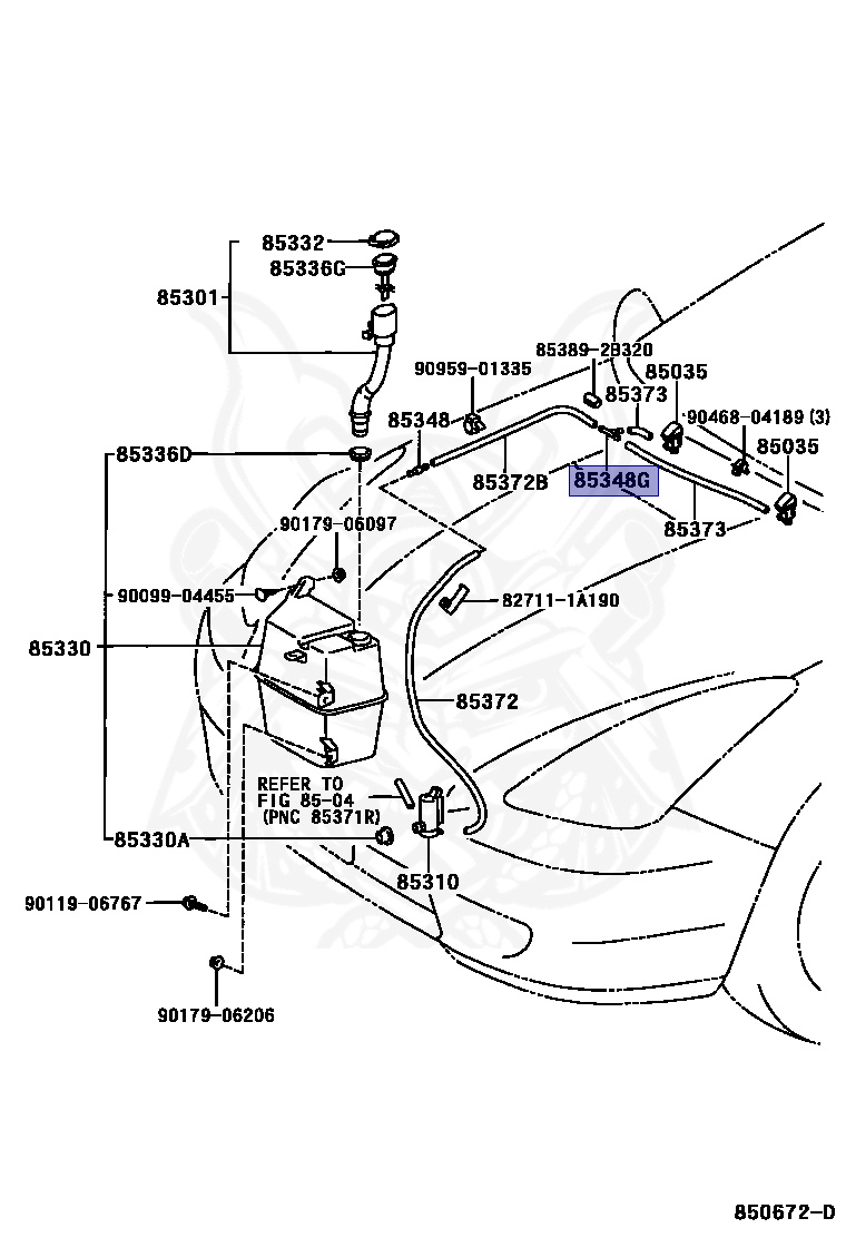 しず 85348-14390 - Toyota - Joint, Windshield Washer Hose, No.1