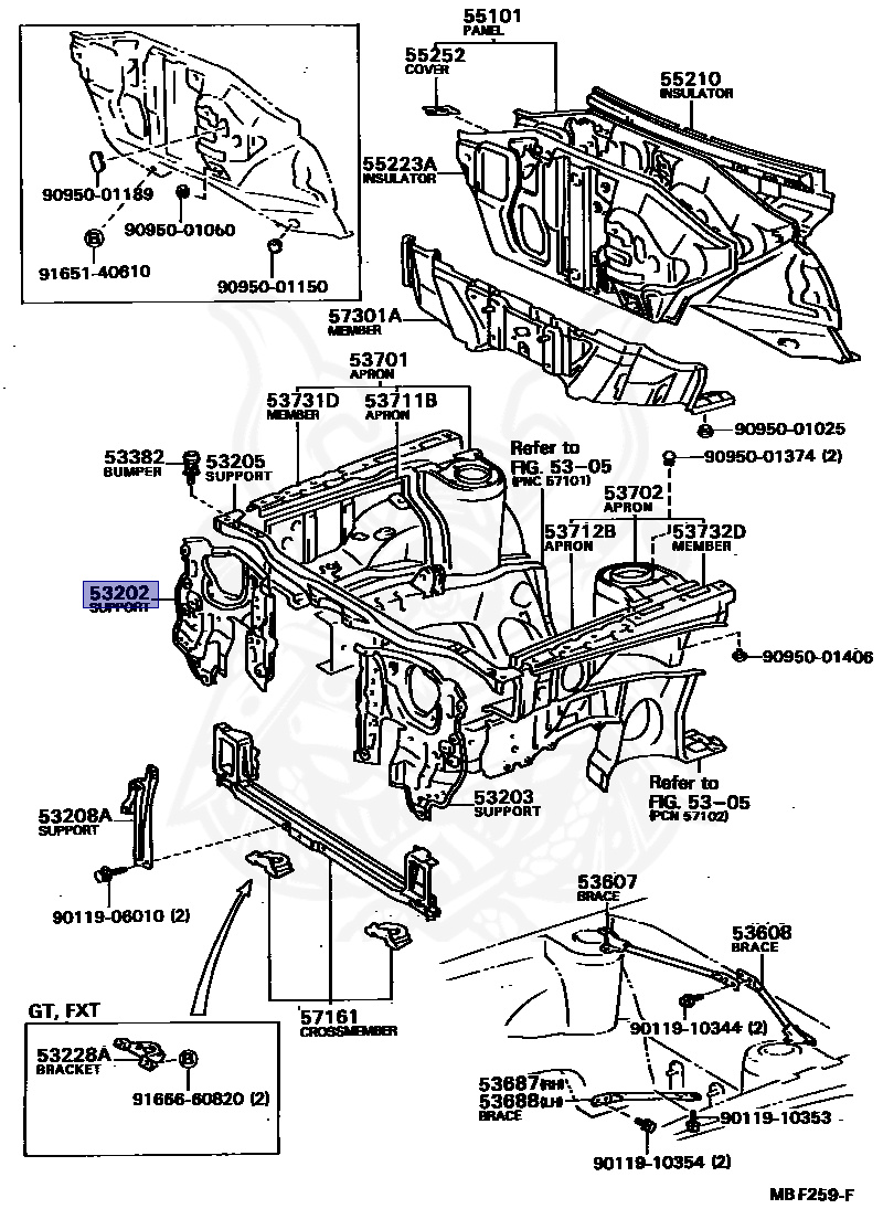 rakky 53211-12241 - Toyota - Support Sub-assy, Radiator, Rh - Nengun
