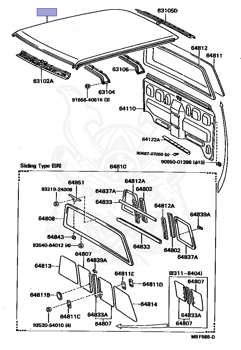 63111-89115 - Toyota - Panel, Roof - Nengun Performance