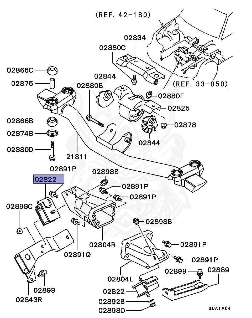 MR319769 - Mitsubishi - Cushion, Crossmember Eng Mounting - Nengun