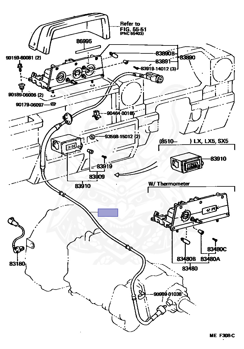 83710-90K06 - Toyota - Cable Assy, Speedometer Drive, No.1