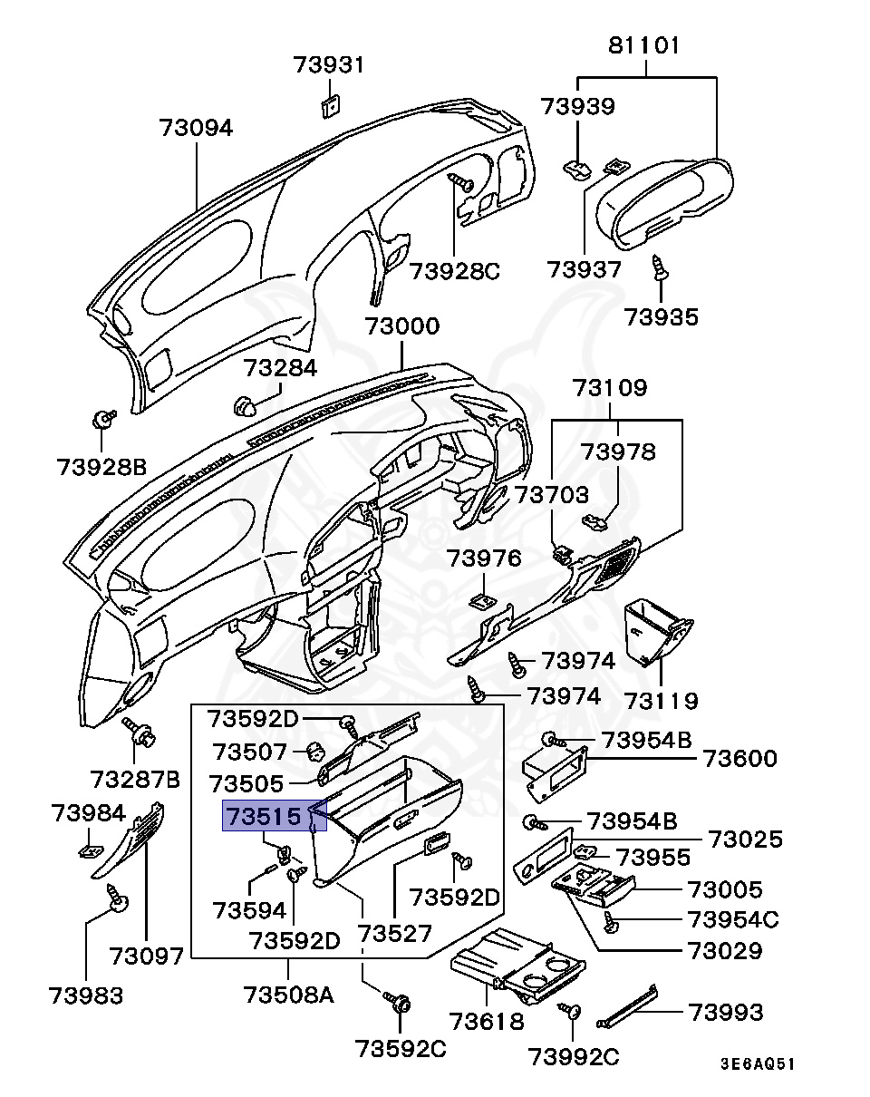 MB803593 - Mitsubishi - Hinge, Glovebox - Nengun Performance