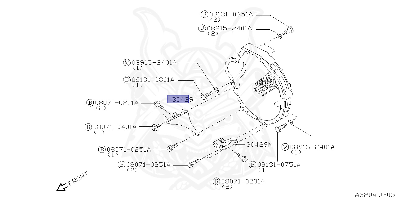 30429-W4400 - Nissan - Gusset, Transmission to Engine - Nengun