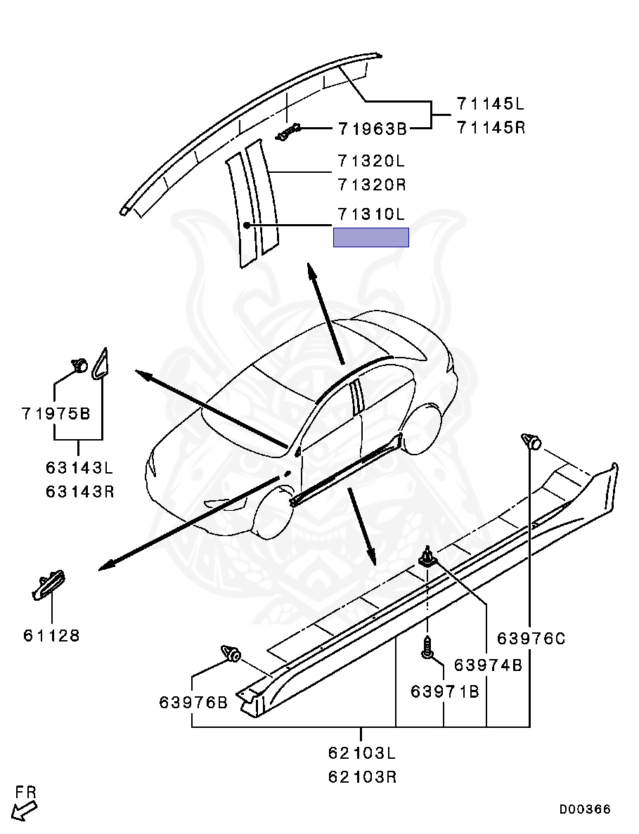 7410A076XA - Mitsubishi - Tape, Fr Door Sash, Rh - Nengun Performance