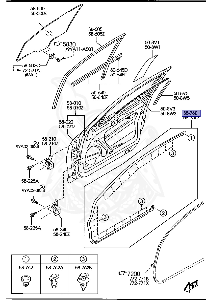 F151-58-760C - Mazda - Door Weatherstrip (r) - Nengun Performance