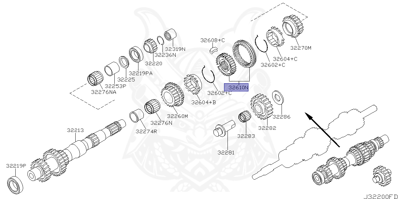 32610-CD001 - Nissan - Hub & Sleeve Set, 3rd & 4th - Nengun