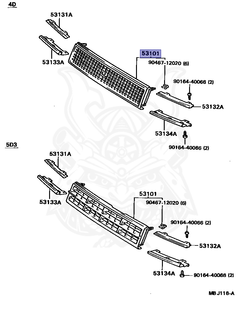 53101-12590 - Toyota - Grille Sub-assy, Radiator - Nengun Performance