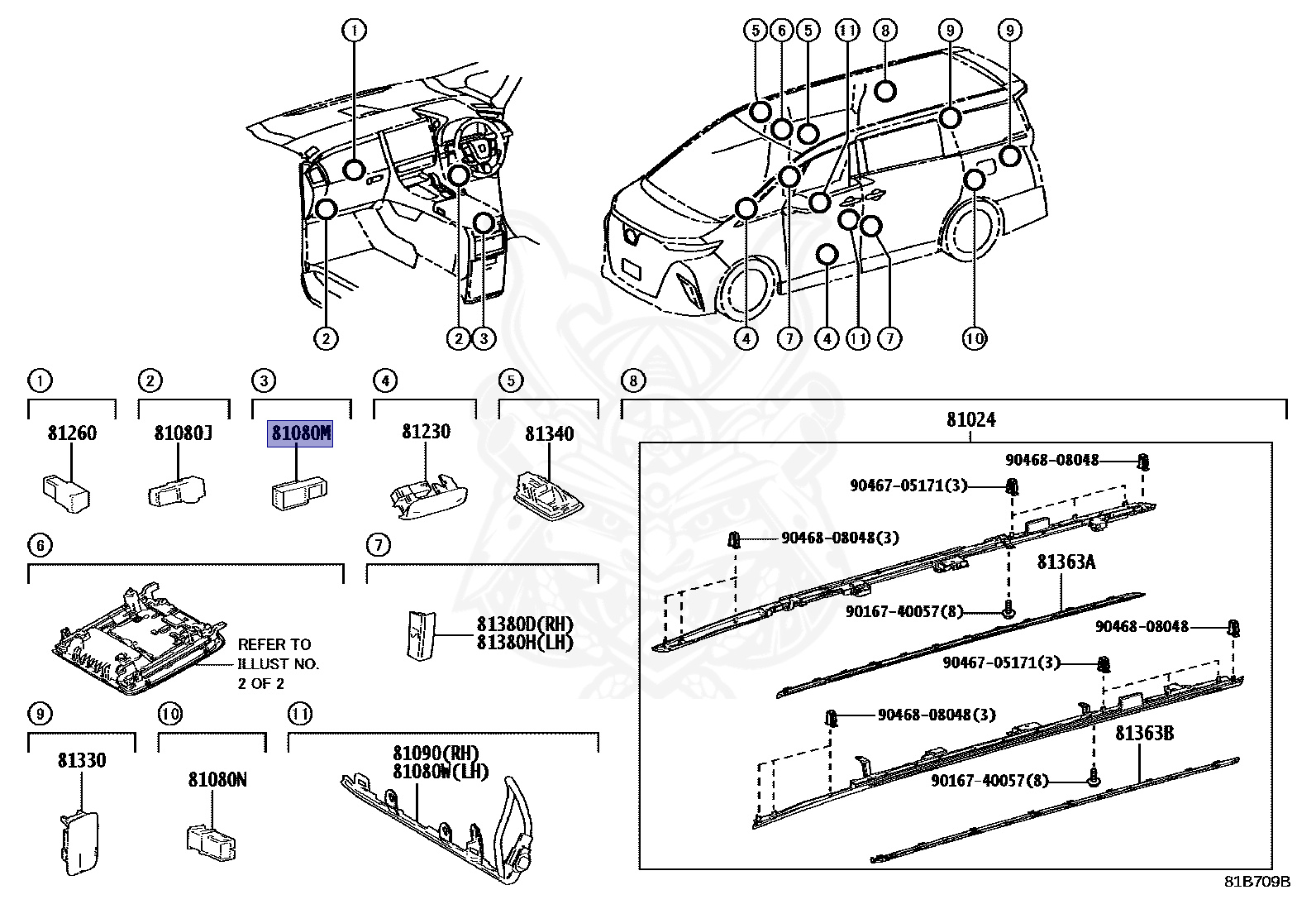 81080-33290 - Toyota - Lamp Assy, Glove Box - Nengun Performance