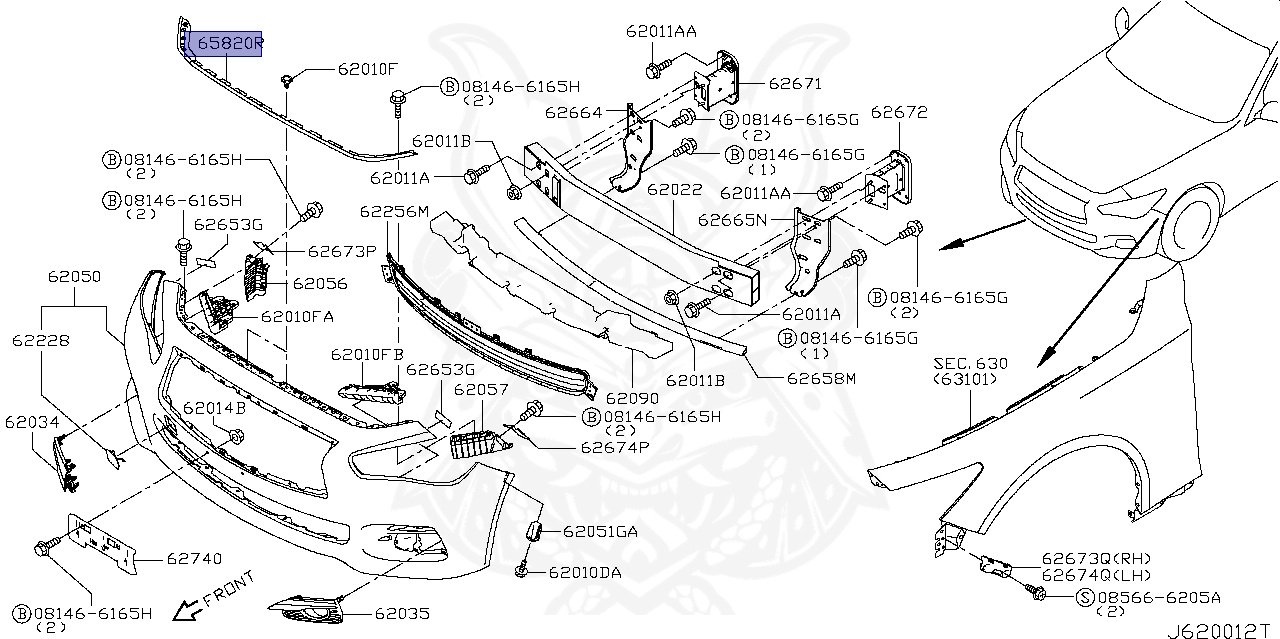 65820-4GA1C - Nissan - Seal ASSY Hood Front - Nengun Performance