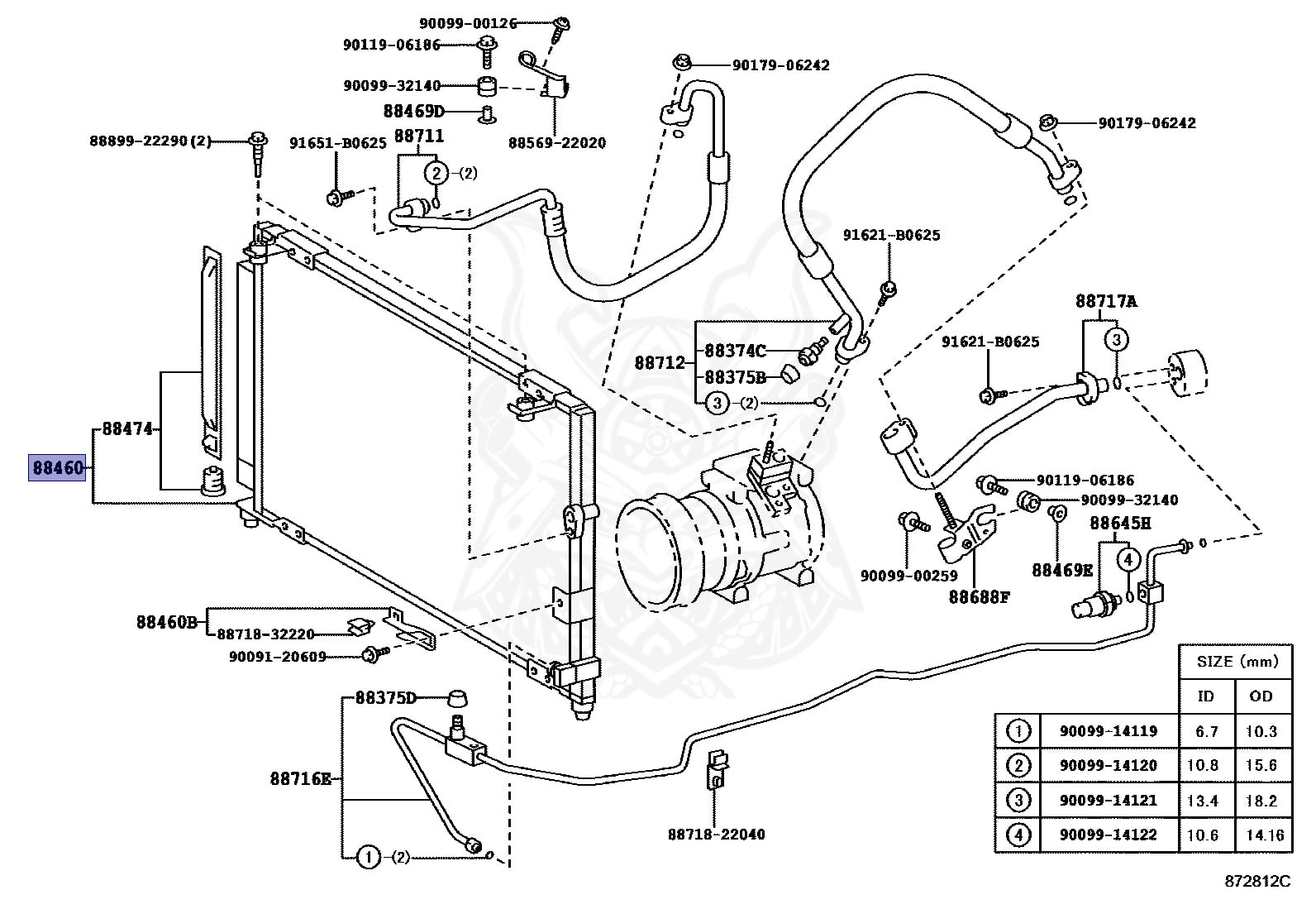 88460-22560 - Toyota - Condenser Assy, Cooler - Nengun Performance
